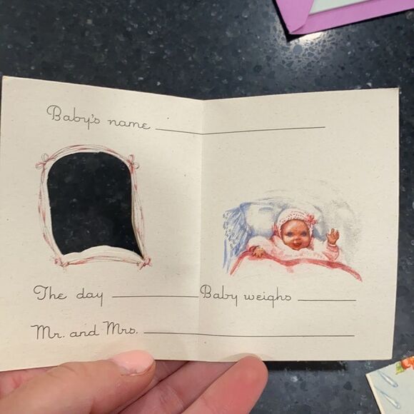 Vintage VTG Baby Shower Attival Cards Note Cards - Picture 7 of 10